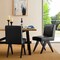 Set of 2/4 Faux Leather Upholstered Side Dining Chairs with V-shaped Wood Legs
